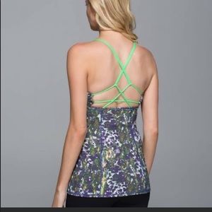 Lululemon dancing warrior floral workout top